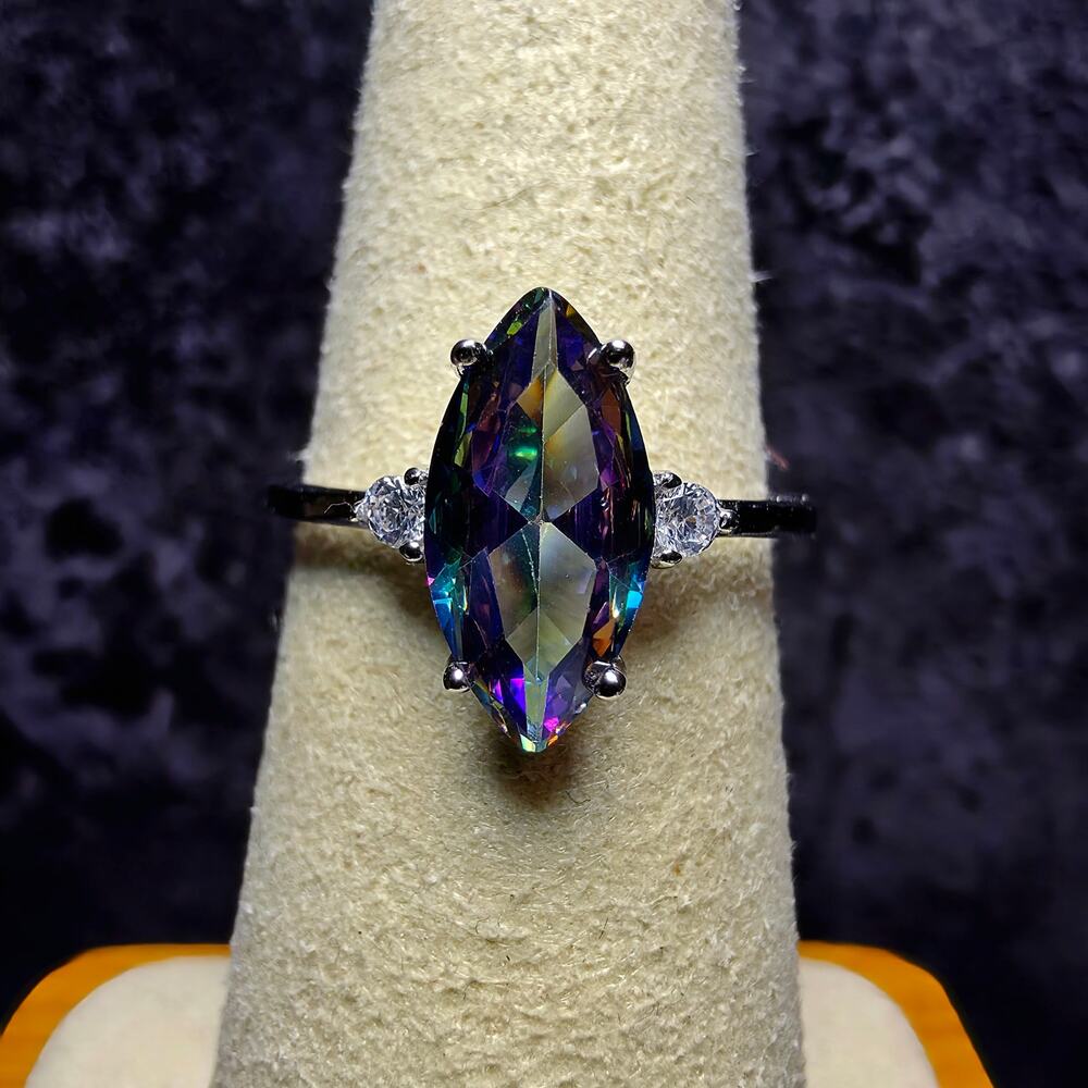 Marquise Mystic Topaz 925 Sterling Silver Ring – Size 7